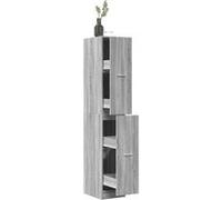 vidaXL Armoire apothicaire Sonoma Gris 30x41x174,5cm Bois d'ingénierie, Coffre d'apothicaire, Meuble d'apothicaire, Coffre à tiroirs d'apothicaire