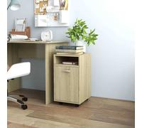 Armoire latérale avec roues Chêne Sonoma Bois d ingénierie Brun G