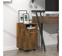 Armoire appoint à roues Chêne fumé 33x38x60cm Bois d ingénierie Chêne fumé G