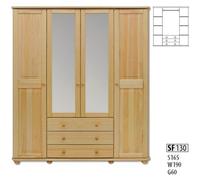 Armoire Armoire 4 portes Bois Meubles Chambre à coucher Nouveau