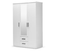 Armoire Armoire en bois Armoire annexe Miroir Bois Blanc Chambre à coucher