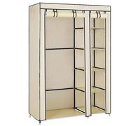 Armoire - Armoire pliante en tissu - 110 × 45 × 175 cm - Structure métallique - Fermeture à glissière - Pliable - À monter - Beige