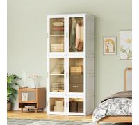 Armoire - Armoire pliante - Magnétique - Transparente - Blanche