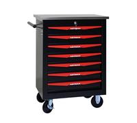 Armoire atelier multifonctionnelle - 1 pièce, Double porte rangement outils garage bureau - Noir & Rouge