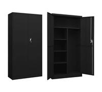 Armoire au design industriel avec 4 étagères, armoire en acier 90 x 40 x 180 cm, garde-robe et armoire de classement pour vêtements, balais, aspirateur, cannes à pêche, durable