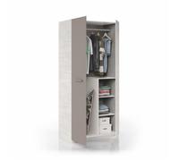 Armoire avec 2 portes coloris Blanc Artik - basalte en mélamine - Dim : 200 x 90 x 52 cm