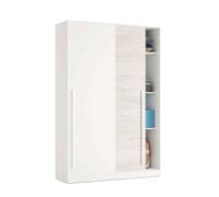 Armoire avec 2 portes coulissantes coloris blanc artic - blanc poli - Hauteur 200 x Longueur 120 x Profondeur 50 cm