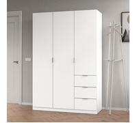 Armoire avec 3 portes coloris blanc - 200 x 135 x 52 cm