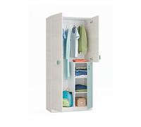 Armoire avec 3 portes coloris Blanc Alpes / vert Acqua en melamine - Dim : 200 x 90 x 52 cm --