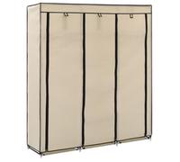 vidaXL Armoire en tissu avec compartiments et barres 150x45x175 cm Crème