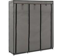 Armoire avec compartiments et barres Gris 150x45x175 cm Tissu