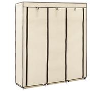 Armoire avec Compartiments et Barres Noir Tissu Garde-robe Etagère vidaXL