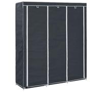 Armoire avec Compartiments et Barres Noir Tissu Garde-robe Etagère vidaXL