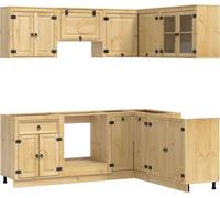 Armoire avec étagère avec porte SKI 8 pcs Brun Miel Pin massif