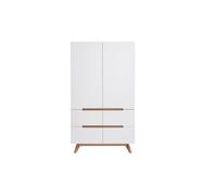 Armoire avec penderie et tiroirs finition blanc mat l100 cm kelma
