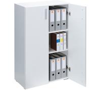 Armoire avec portes 115,5 x 60 x 30 cm Meuble de rangement VELA blanc 3 niveaux pour salon bureau chambre