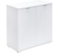 Armoire avec portes 71 x 74 x 35 cm Meuble de rangement ALBA blanc 2 niveaux pour salon salle à manger intérieur