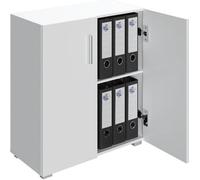 Armoire avec portes 77 x 60 x 30 cm Meuble de rangement VELA blanc 2 niveaux pour salon bureau chambre