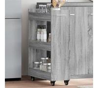 vidaXL Armoire avec Roues Sonoma Gris 60x22x79 cm Bois d'ingénierie, Armoire latérale, Armoire de Rangement, Organiseur de Maison, Buffet