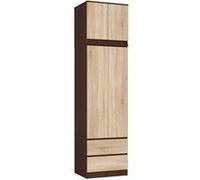Armoire avec surmeuble AKORD STAR Wengé 60 cm 2 portes 2 tiroirs façade Chêne Sonoma 3 étagères 60x51x234 cm Wengé / Chêne Sonoma G