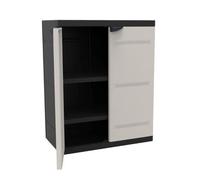 Armoire d'extérieur, Plastiken, Plastique titane, Noir/Bej, 70x44x88cm