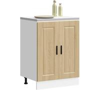 Armoire basse de cuisine Porto, revêtue de bois imitation chêne Sonoma, dimensions 60x46x81,5 cm, avec pieds réglables, offrant un grand espace de rangement, robuste et facile d'entretien, idéale comm