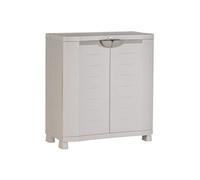 Armoire basse de rangement en résine PLASTIKEN 2 grandes étageres l 90 p 45 h 100 cm G