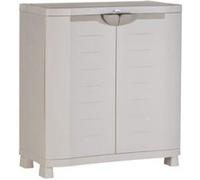 Armoire basse de rangement en résine PLASTIKEN 2 grandes étageres l 90 p 45 h 100 cm G