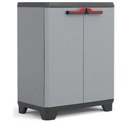 Kis armoire basse de jardin en résine gris avec tablette terrasse 9723