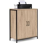 Idmarket Armoire Basse Detroit 2 Portes Design Industriel Multicolore