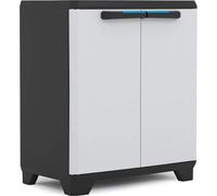 Armoire basse en plastique, gris/noir,