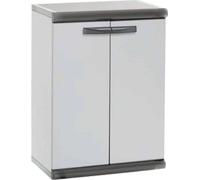 Armoire basse en résine pvc à deux portes, modèle à deux étages scik