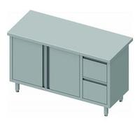 Armoire Basse Inox - 2 Portes à Gauche & Tiroir - Gamme 800 - Stalgast - 1800x800Battante inox