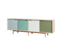 Armoire basse S1 avec portes colorées WxHxD 200x65x50cm