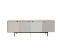 Armoire basse S1 avec portes colorées WxHxD 200x65x50cm