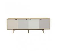 Armoire basse S1 avec portes colorées WxHxD 200x65x50cm