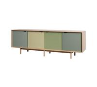 Armoire basse S1 avec portes colorées WxHxD 200x65x50cm