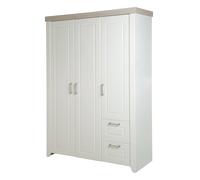 Armoire Bébé 3 Portes Et 2 Tiroirs Felicia Blanc Cassé / Décor Luna Elm TU