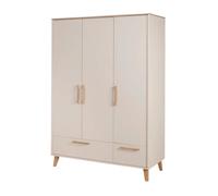 Armoire Bébé 3 Portes Et 2 Tiroirs À Fermeture Douce Jil Cashmere / Décor Châtaignier TU