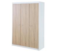 Armoire Bébé 3 Portes Gabriella - ROBA - Blanc / Chêne Sonoma - Penderie et 6 Étagères