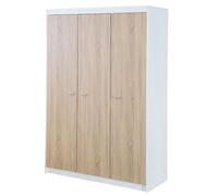 Armoire Bébé 3 Portes Gabriella - Roba - Blanc / Chêne Sonoma - Penderie Et 6 Étagères Blanc