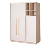 Armoire Bébé 3 Portes Roba - Elva - 2 Penderies 4 Niches - Cachemire - Effet Noyer Multicolore
