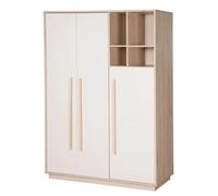 Armoire Bébé 3 Portes Roba - Elva - 2 Penderies 4 Niches - Cachemire - Effet Noyer Multicolore