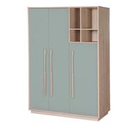 Armoire 3 Portes 4 Niches Selva Vert Sauge - Noyer De Virginie TU