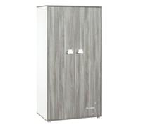 Baby Price Armoire bébé 2 portes Smile 168x85x57 cm bois Chêne Silex/Blanc