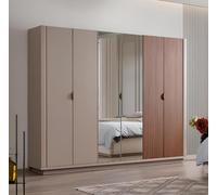 Armoire beige Chambre à coucher Armoires portes vitrées Armoire 6 portes