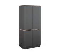 Armoire Betti, 82x179cm avec 4 portes, Anthracite/Sonoma, Vicco 40610