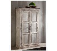 Armoire - Bois massif de manguier ciré (Blanc antique) - Style Campagne Chic - CASTLE ANTIK #221