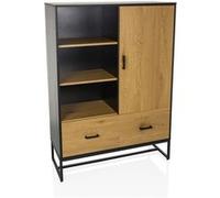 AMIO H - Armoire de bureau Noir/Chêne