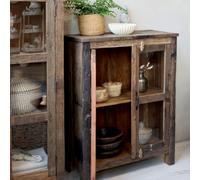 Armoire buffet vaisselier 2 portes rangement cuisine bois marron 100cm